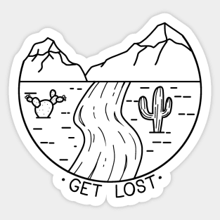 Get Lost Desert Cactus Nature Apparel Sticker